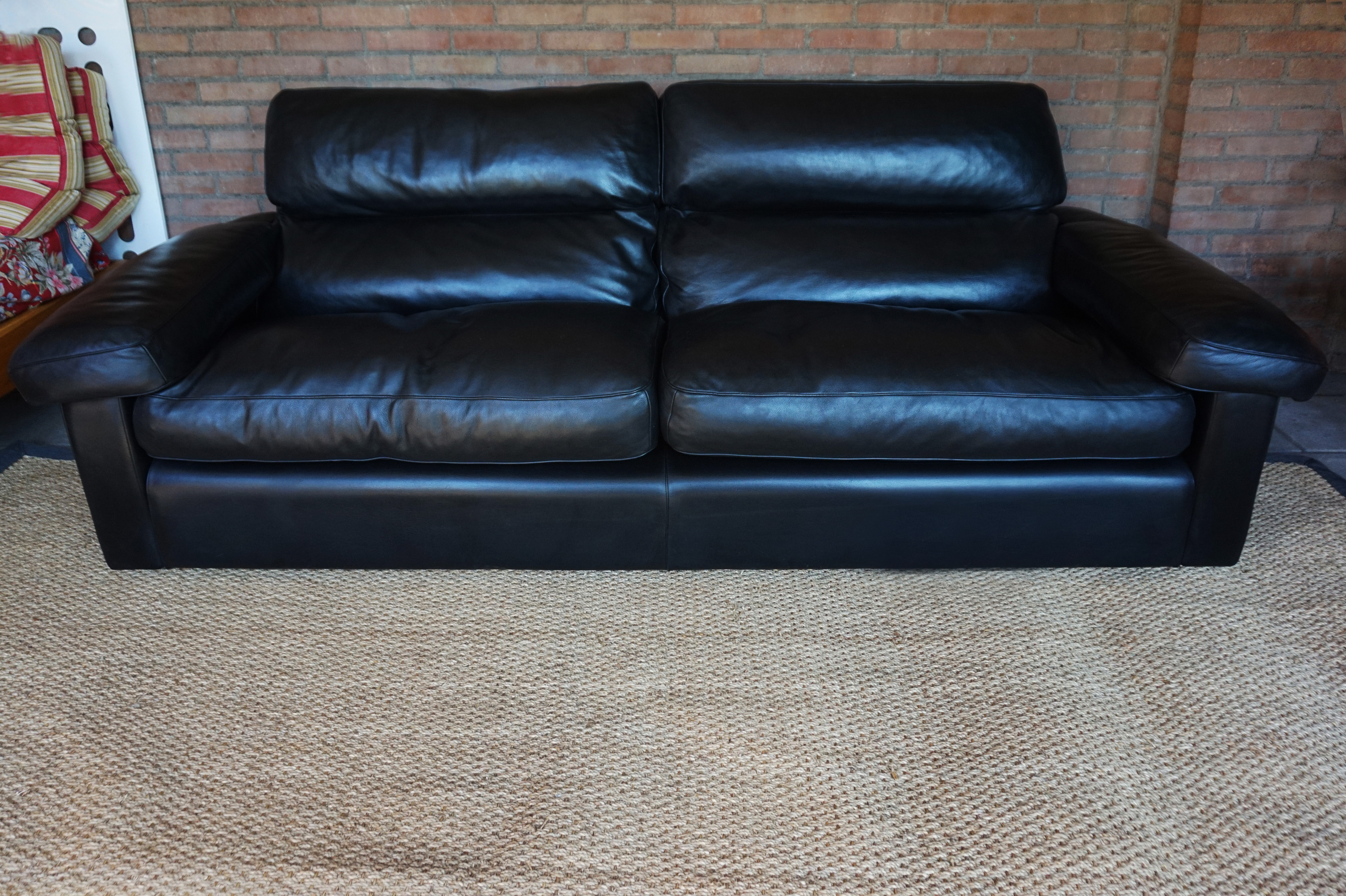 Tito Agnoli for Poltrona Frau leather 2-seat sofa, bank, vintage